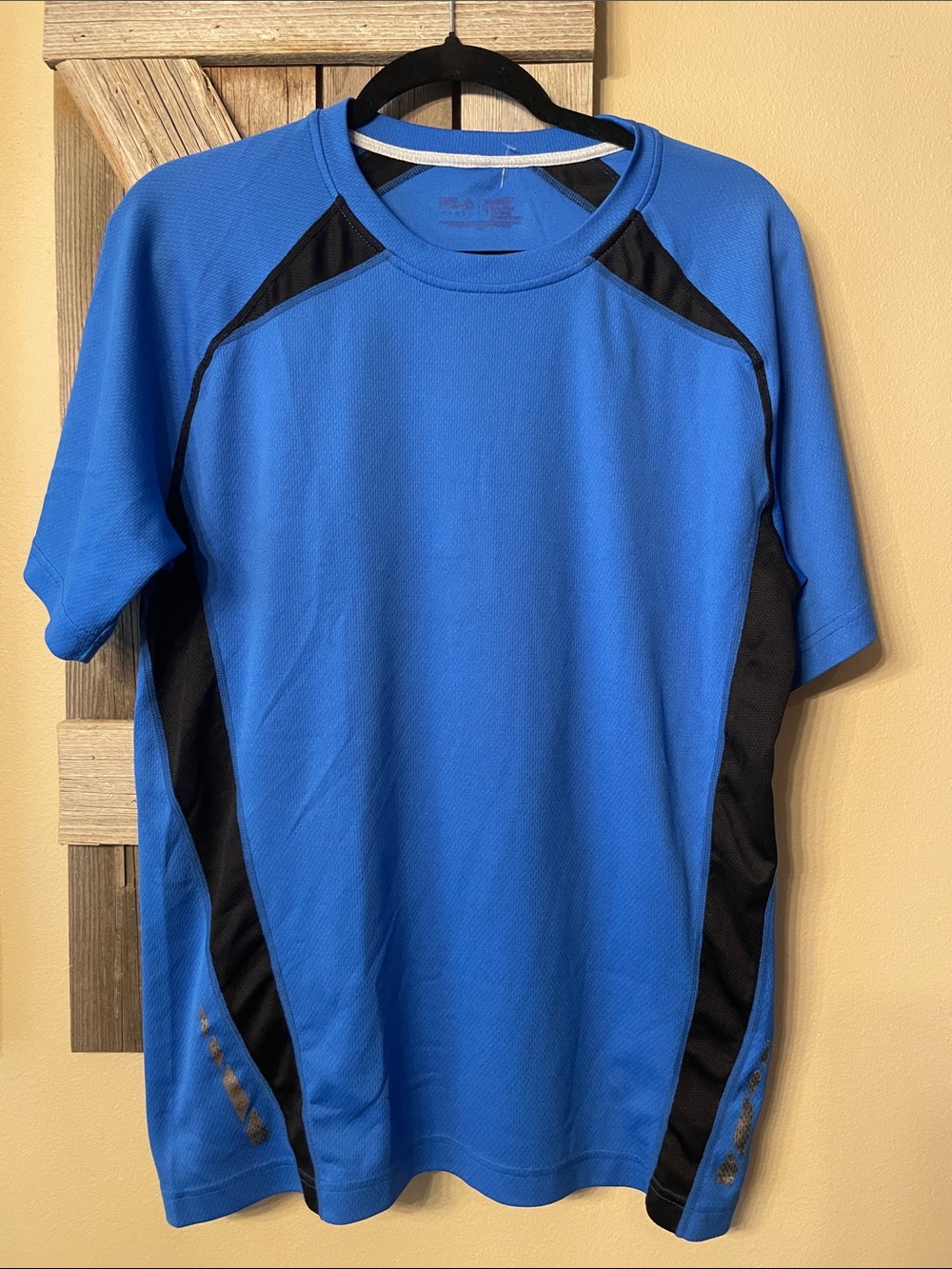 Fila Blue and Black Short Sleeve Athletic Tee